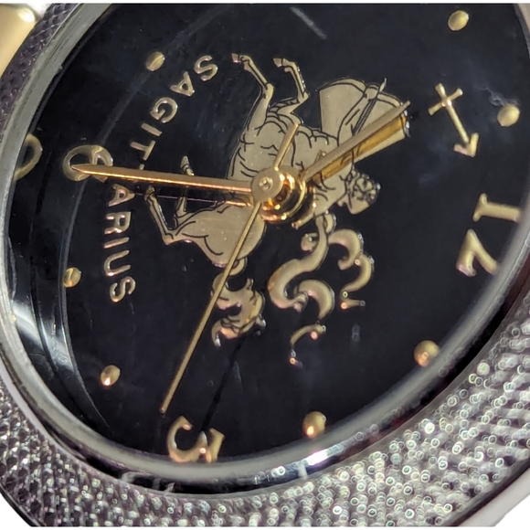 Sagittarius Two Tone Quartz Analog Women's Watch Sz. 6 1/2" New Battery - Picture 13 of 16